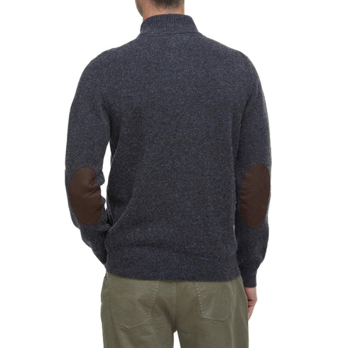 Barbour Cardigan Cardigan Uomo con toppe sui gomiti Grigio scuro - Francavilla Moda